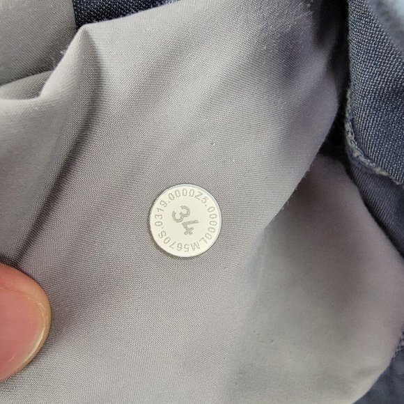 LULULEMON ABC Classic Jean Style Dusty Blue Polyester Pants Mend Size 34 x 28 - Picture 3 of 4